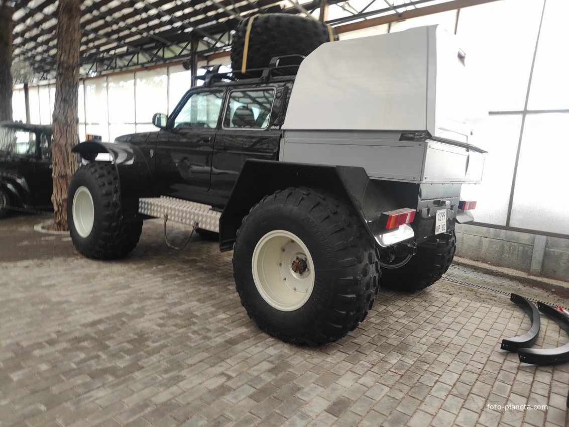 Музей автомобильного искусства. Серийный снегоболотоход Бронто Марш (Bronto Marsh), созданный на базе отечественного внедорожника LADA Niva.