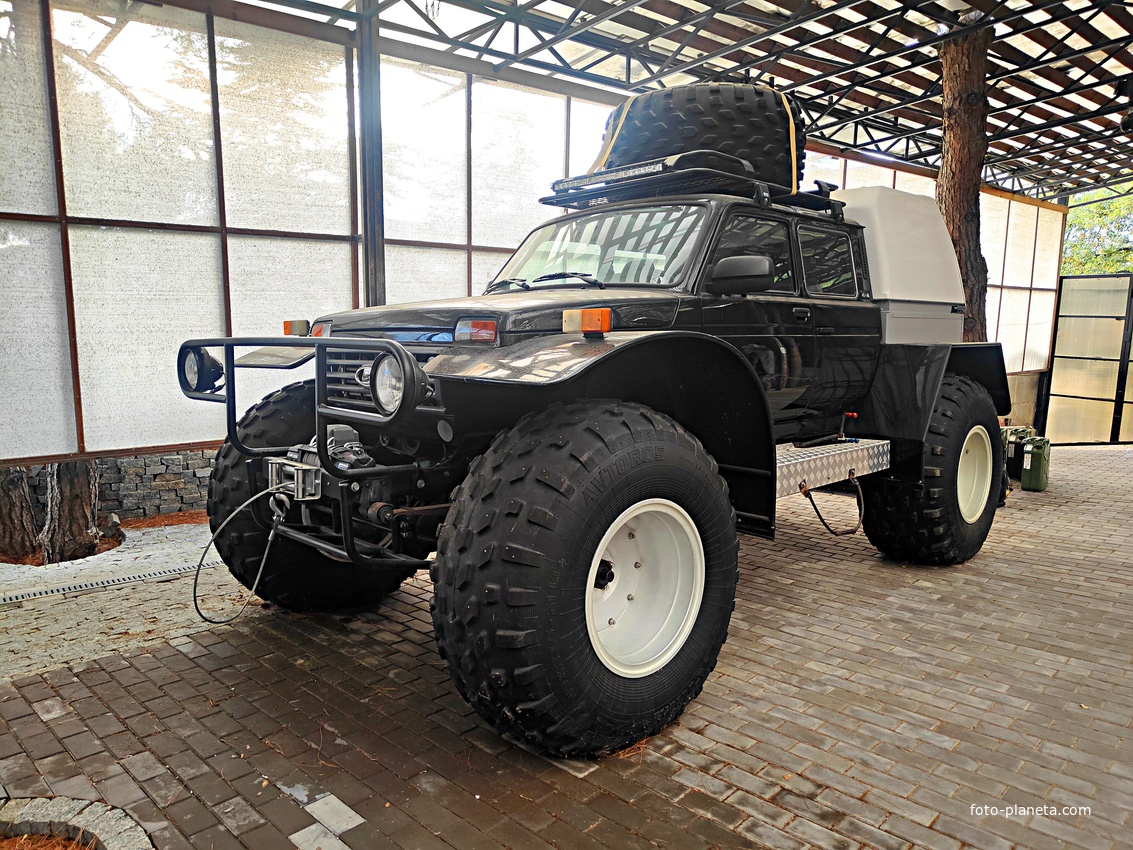 Музей автомобильного искусства. Серийный снегоболотоход Бронто Марш (Bronto Marsh), созданный на базе отечественного внедорожника LADA Niva.