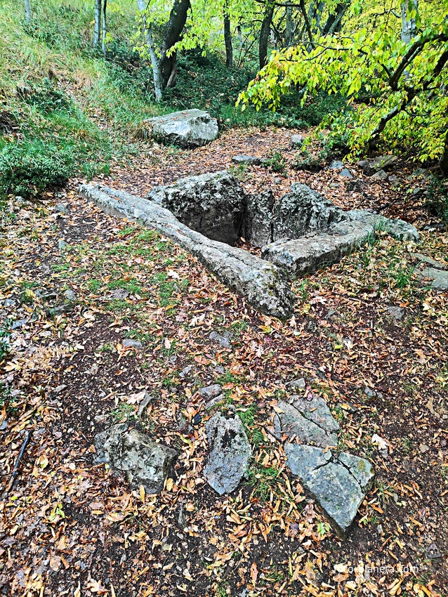 Таврские каменные ящик в конце Царской (солнечной) тропы. Могильник «Гаспра 1» VI-V в. до н.э. на лесистой природной террасе западного склона безымянной возвышенности около пос. Гаспра.