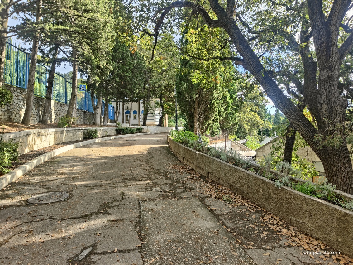 Парк "Дюльбер". Разбит в конце XIX в. Инициатор создания парка - великий князь Петр Николаевич Романов (внук Николая I). Проект парка с учётом эскизов Романова разработал ялт. арх. Н. П. Краснов, высажен с участием  крымского садовода Л. Кремера.