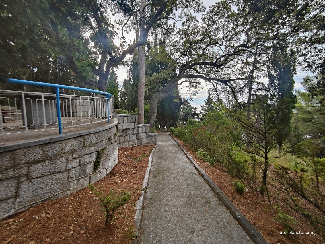 Парк "Дюльбер". Разбит в конце XIX в. Инициатор создания парка - великий князь Петр Николаевич Романов (внук Николая I). Проект парка с учётом эскизов Романова разработал ялт. арх. Н. П. Краснов, высажен с участием  крымского садовода Л. Кремера.