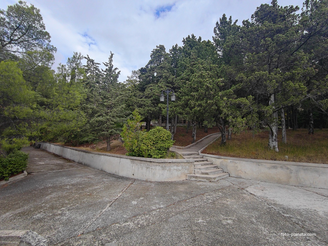 Парк "Дюльбер". Разбит в конце XIX в. Инициатор создания парка - великий князь Петр Николаевич Романов (внук Николая I). Проект парка с учётом эскизов Романова разработал ялт. арх. Н. П. Краснов, высажен с участием  крымского садовода Л. Кремера.