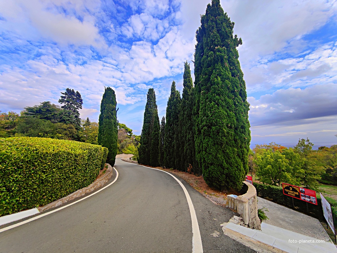 Архитектурно-парковый комплекс Юсуповского дворца в посёлке Кореиз. Площадь парка — около 16 га, создан известным ландшафтным дизайнером Карлом Кебахом и директором императорского ботанического сада Николаем Гартвисом в 1820-х гг.