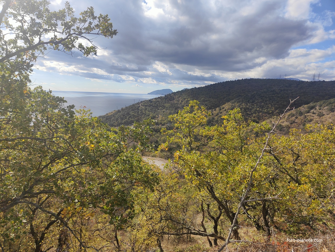 Холмы вдоль дороги к СОСЛ МЭИ "Алушта" у побережья.