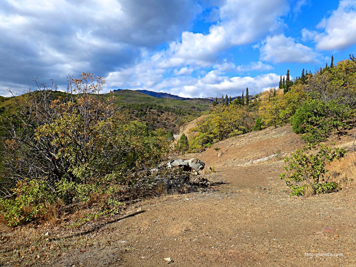Урочище Малое Семидворье на холмах и склонах балки Сотера над территорией лагеря МЭИ.