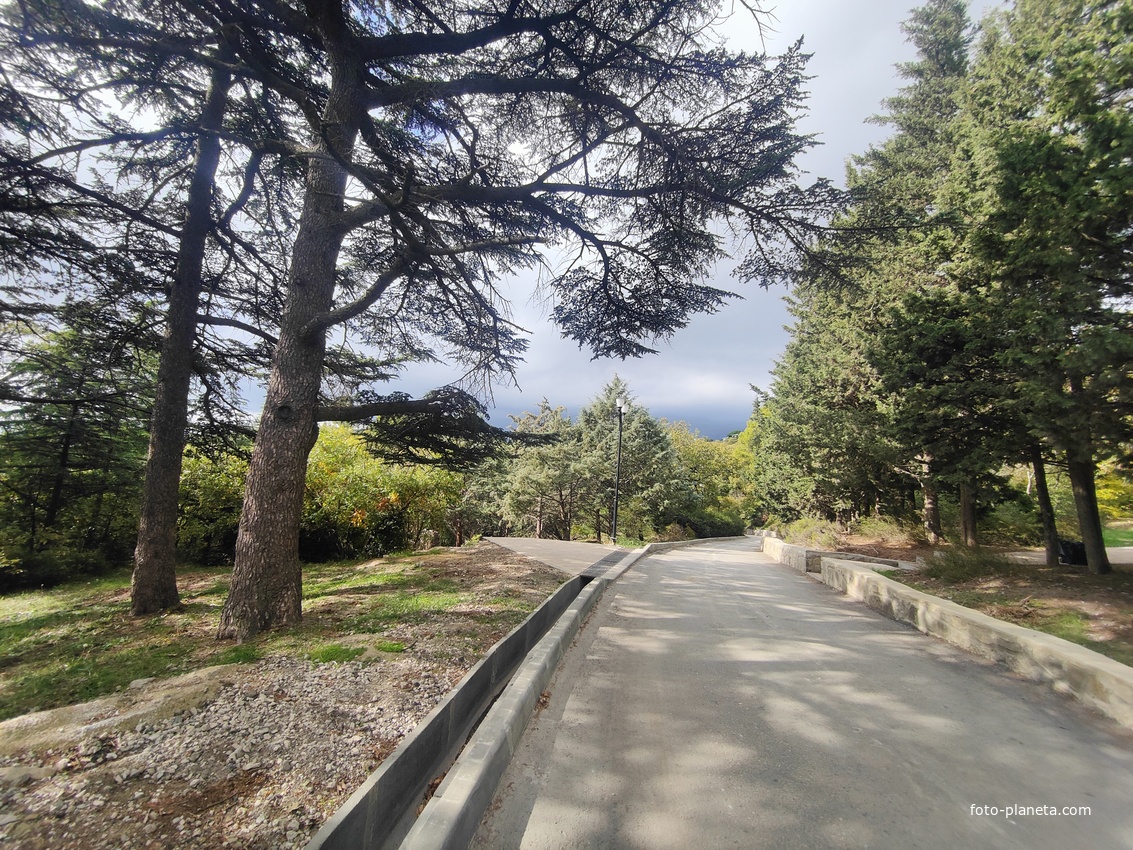 Парк-памятник садово-паркового искусства "Массандровский".  Заложен в 40-х годах XIX в. Автором первоначальной планировки был немецкий садовник К. Кебах. Создан в английском ландшафтном стиле, концепцией которого является максимальная естественность.