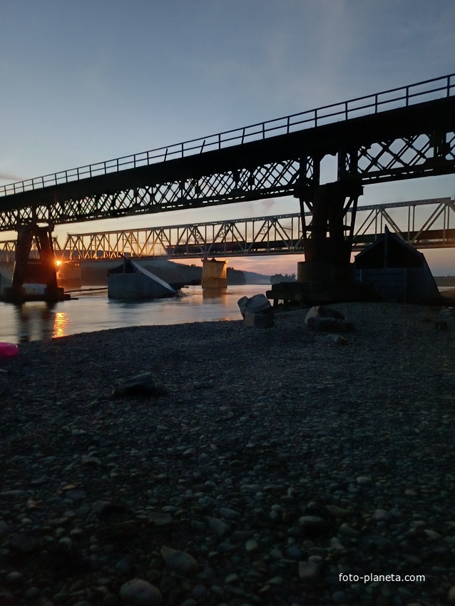 Бурея. Автомобильный и Железнодорожный мост.