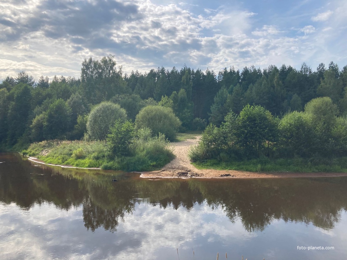 Река Линда в районе Рекшино - Летний день