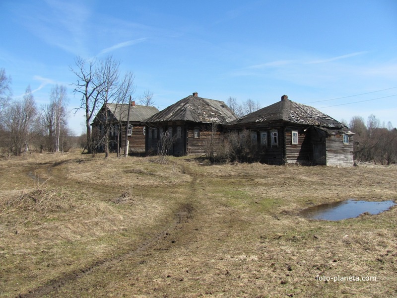 д.Косово, весна 2011 года. Три из пяти домов деревни.