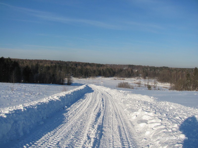 д.Ерденево, зима 2010 года, вид на Устье ЂЂЂ место впадения р.Лунки в р.Соть.