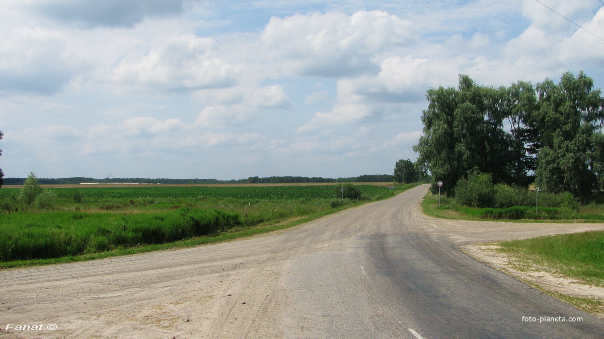 Перекресток (дорога прямо в д. Вишеньки)