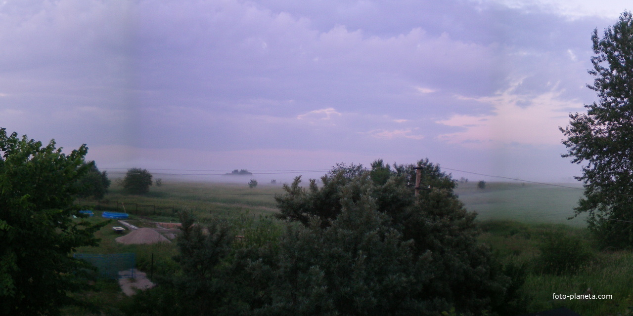 утренний туман над посёлком Алакюля