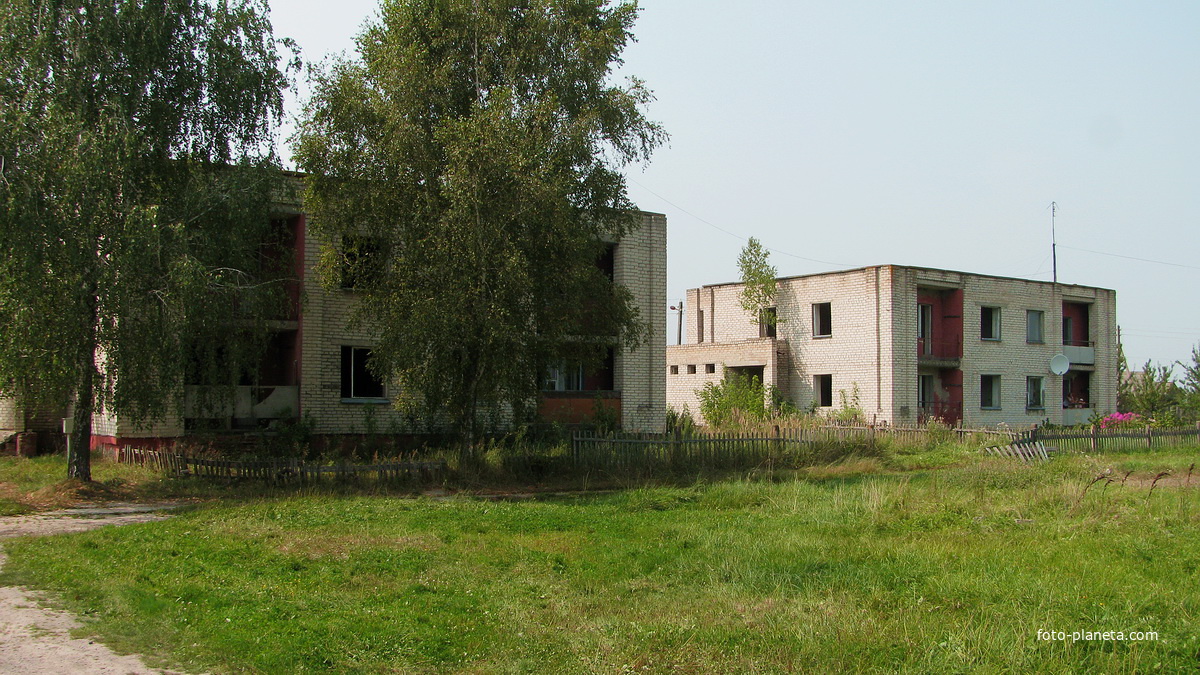 Двухэтажки в центре деревни, июль 2010г.