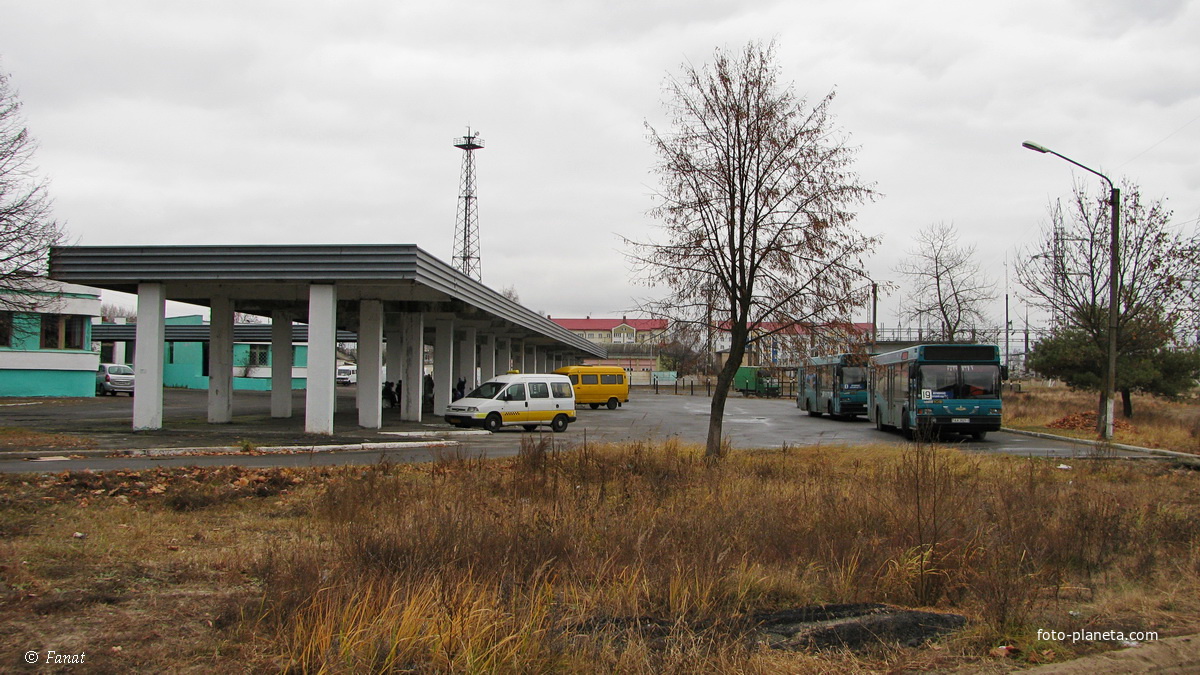 Посадочные платформы и площадка для автобусов на автовокзале