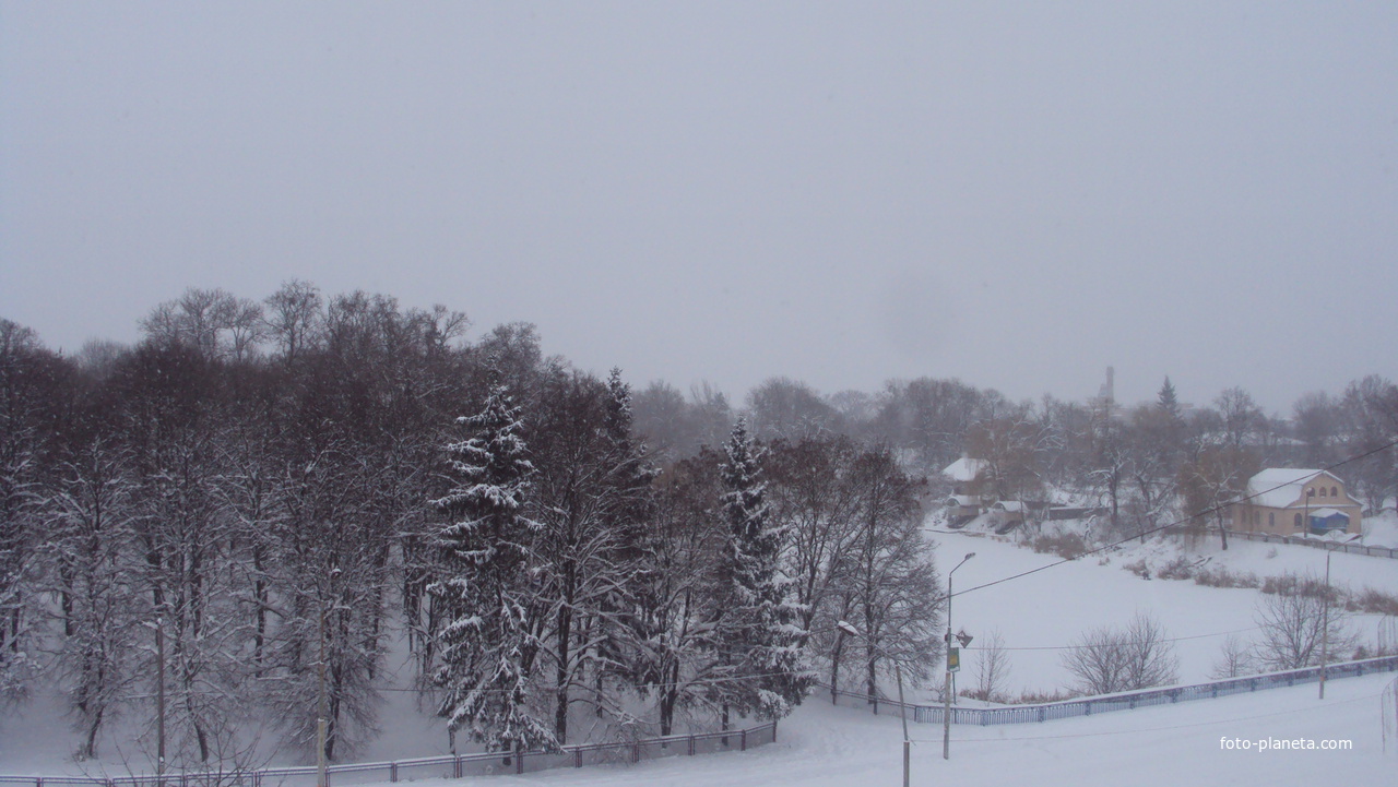 Вид на парк Терещенко зимой
