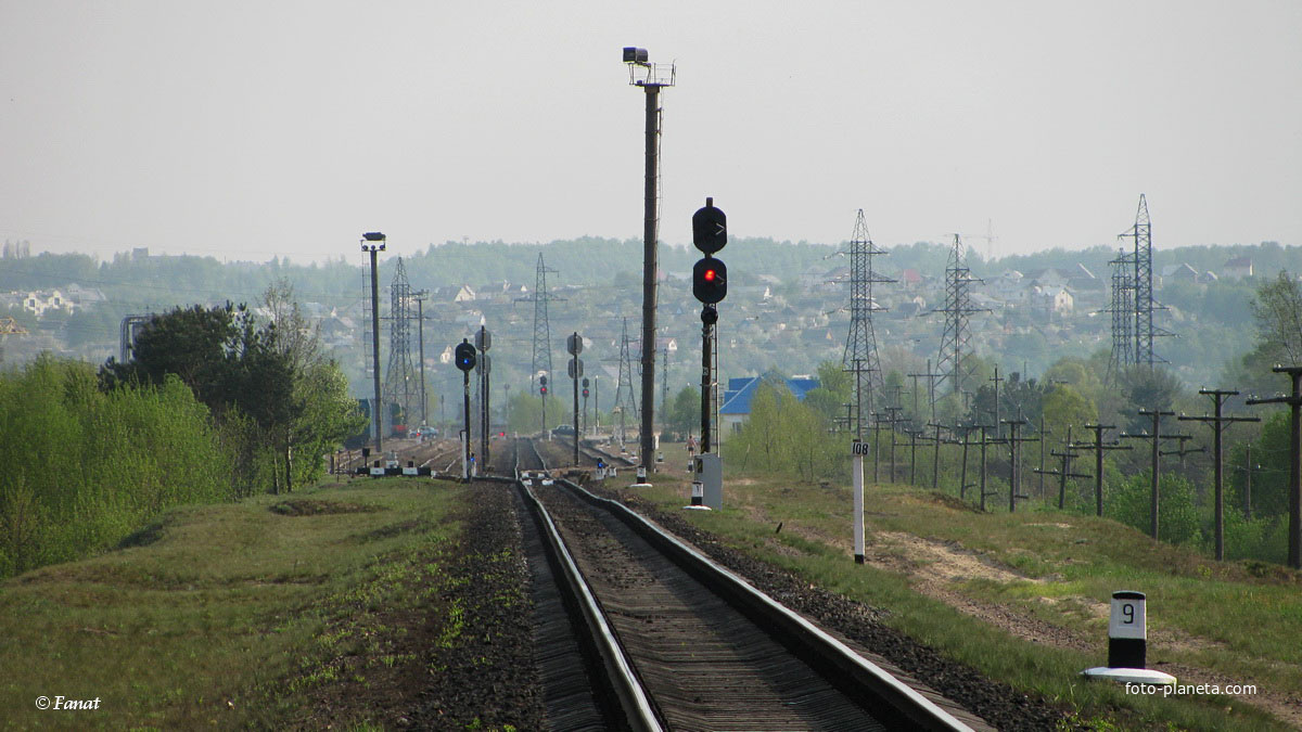 Вид на станцию Пхов со стороны Калинковичей