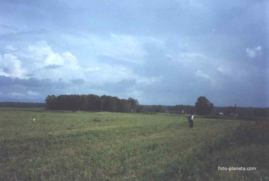 Вид на Иверовское ( лесок слева - кладбище )
