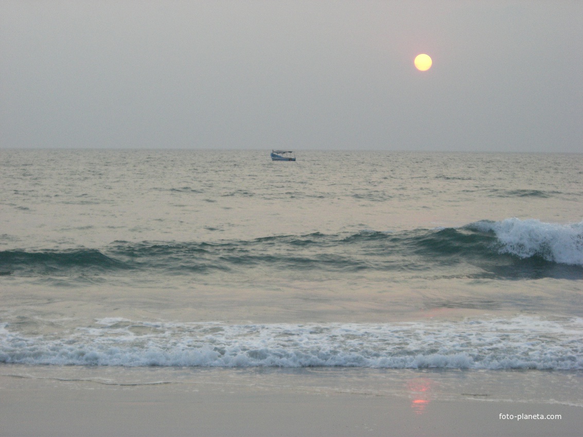 Colva, Betalbatim Beach, Goa, India Закат