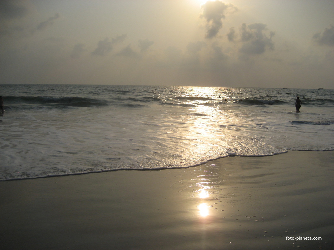 Colva, Betalbatim Beach, Goa, India Вечер