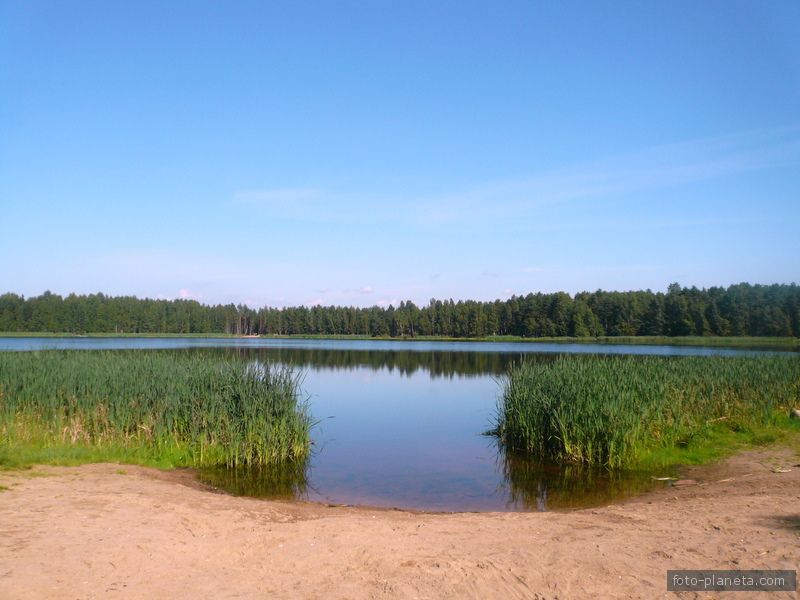 Пляж на озере Круглое в Решетниково