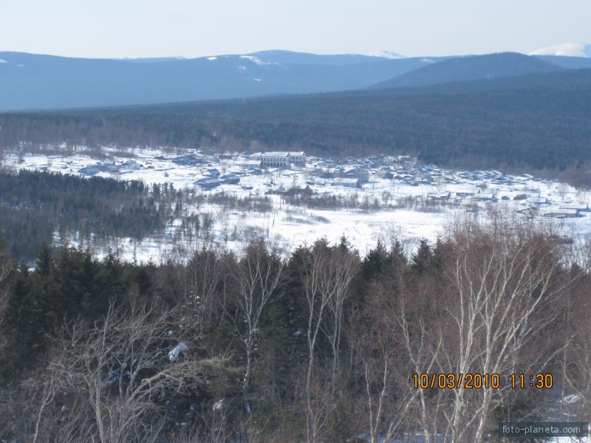 Вид на посёлок с маяка(зима)