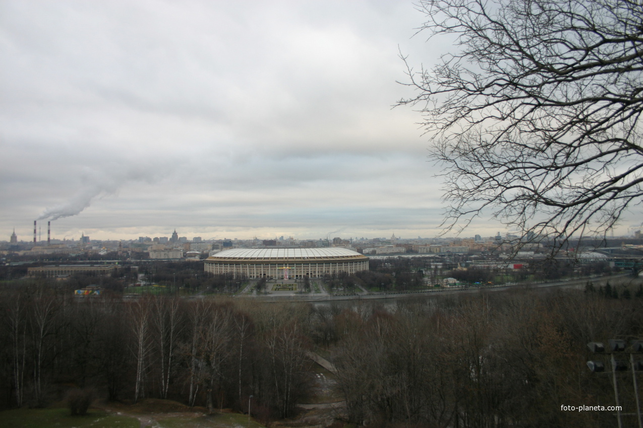 Вид с Воробьёвых гор / Стадион Лужники
