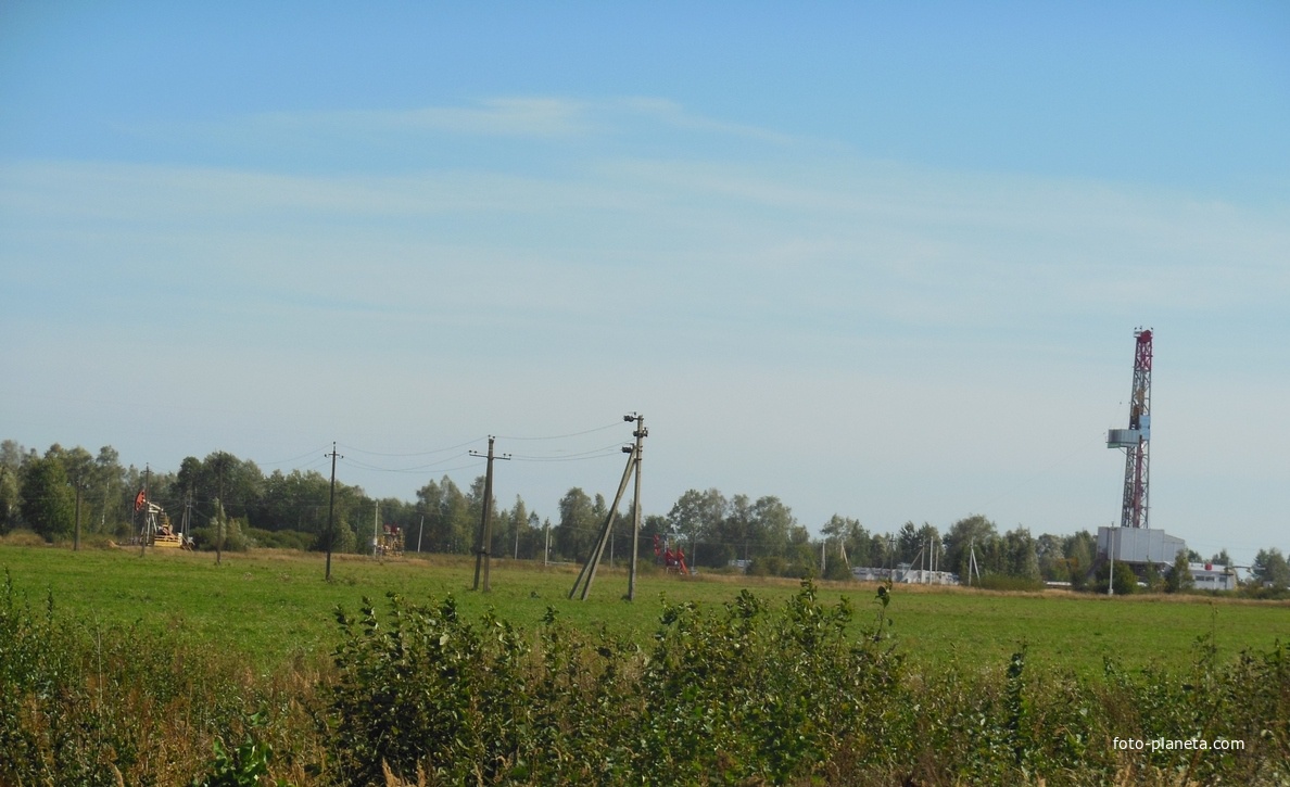Нефтяной пейзаж между д.Лазаревка и Будка