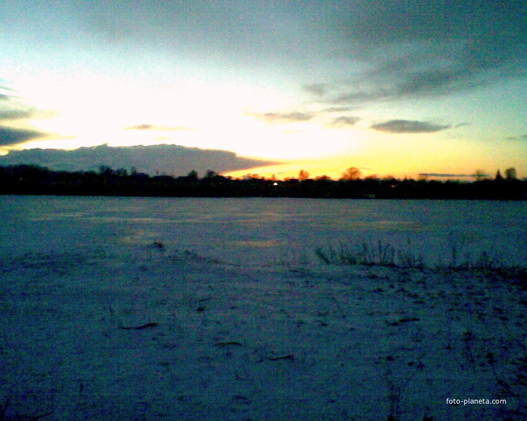 Озеро Велике взимку (вечір)
