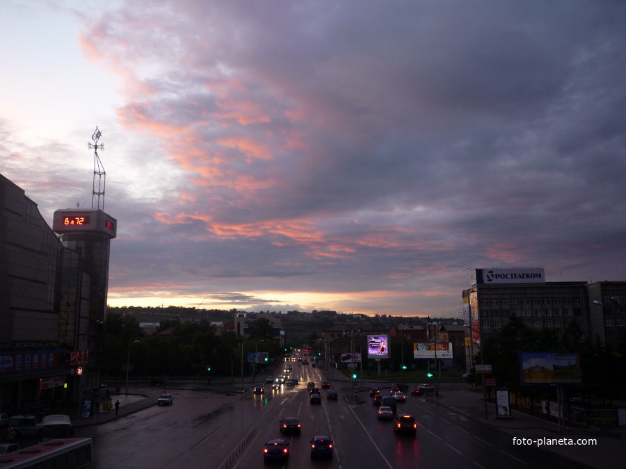 Вечер в центре Красноярска