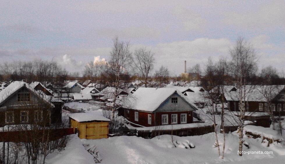 Частный сектор г.Онега. Утро. Февраль 2013г