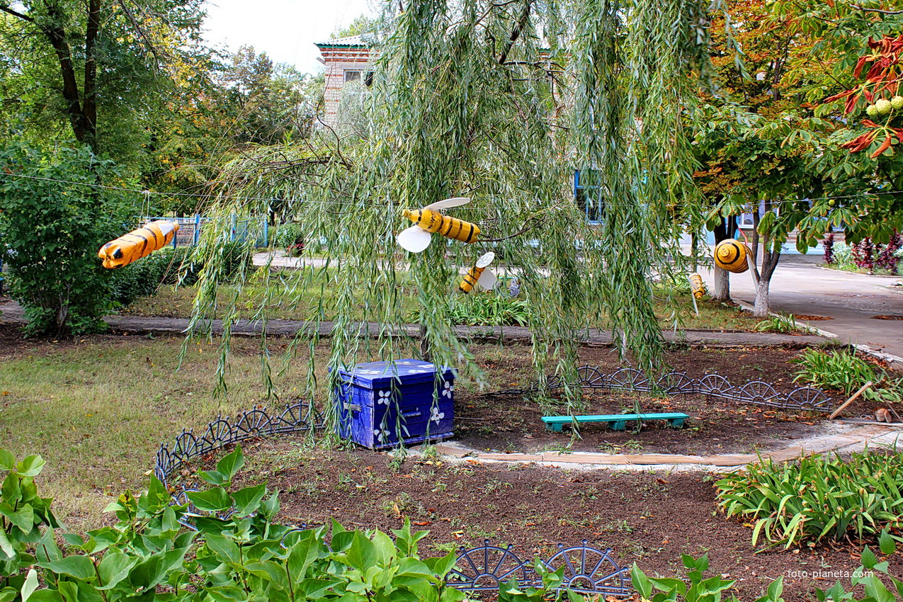 в школьном сквере