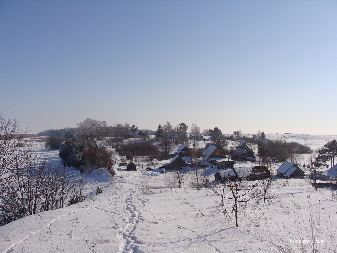 Зима. Вид на д.Медово с Хрестецкой горы