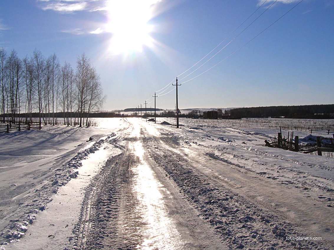 Дорога в Брик-Алгу зимой