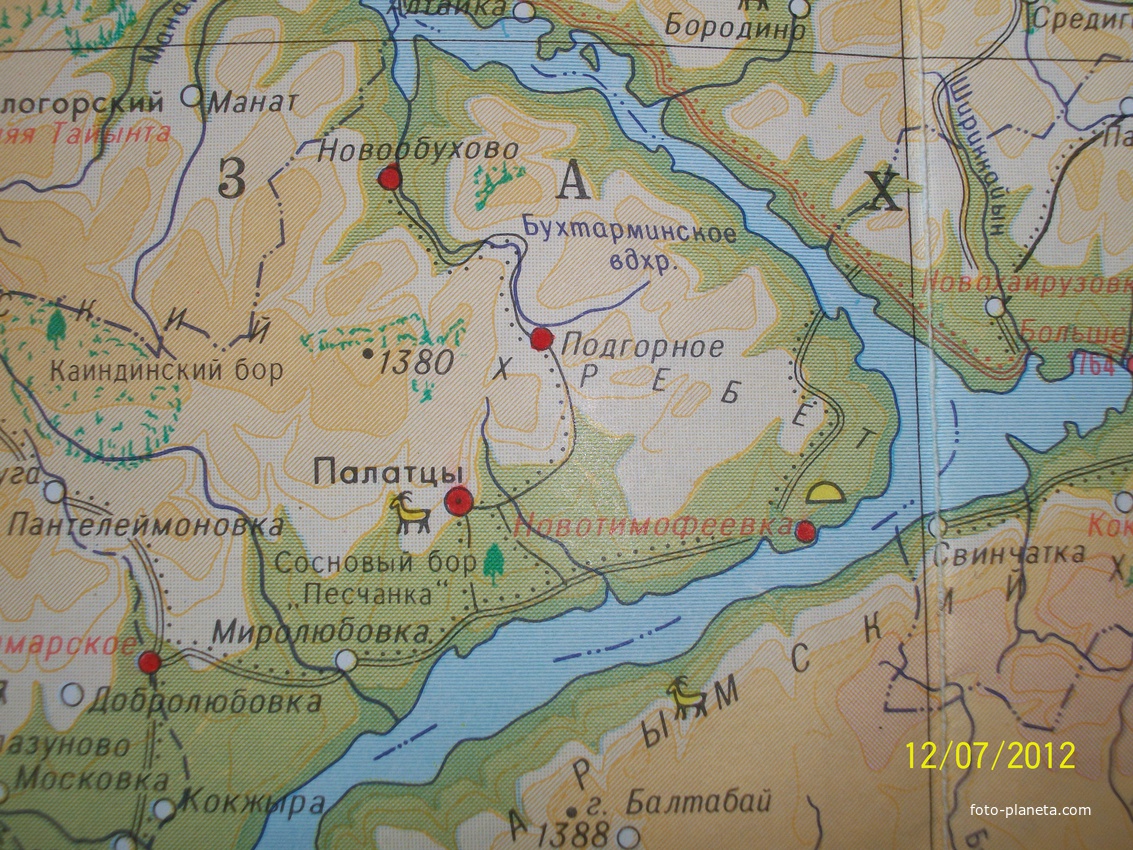 с.Подгорное туристическая карта