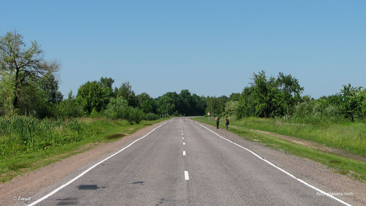 Дорога в сторону  Ельска возле бывшей деревни