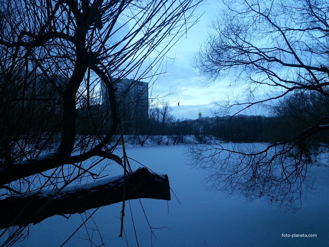 Загорьеский пруд,  храм Вход Господень в Иерусалим