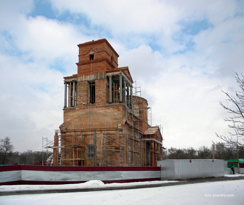 Этап восстановления Тихвинского храма в селе Ютановка