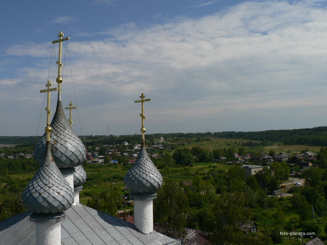 Вид на Судиславль с колокольни  Преображенского храма