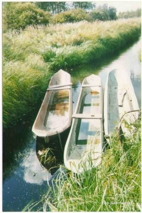 Лодки-долблёнки у деревни Шестимирово