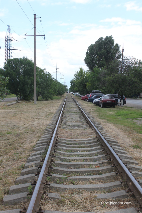 Ейск. Железнодорожные пути в центре города.