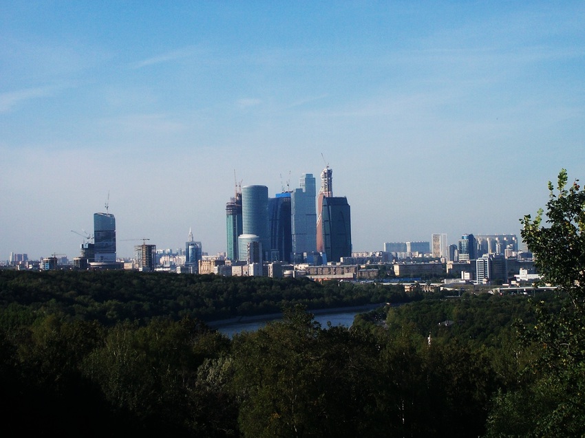 Московские небоскрёбы. Вид с Воробьёвых гор.