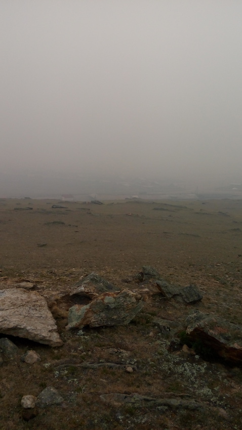 Вид с возвышенности на деревню Малый Хужир (Бурятскую деревню)