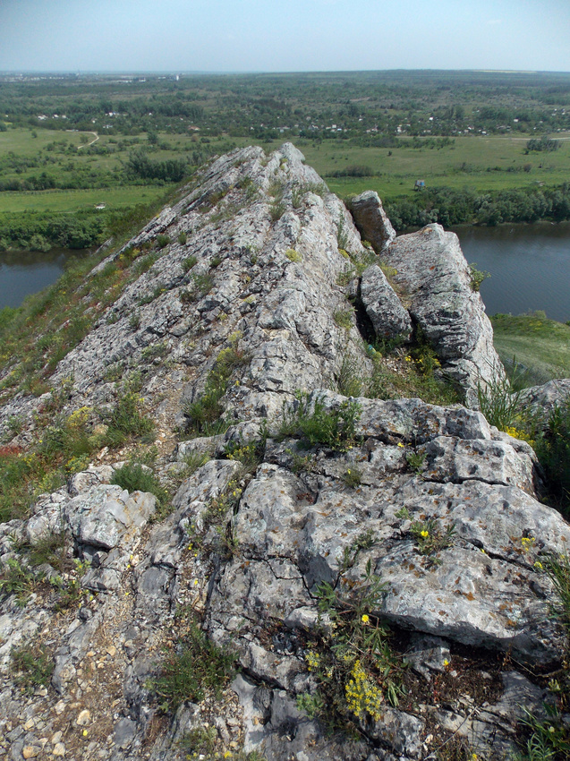Вид на Северский Донец (на юг) с гребня северной Сестры (окрестности Какичева,   27 июня 2015)