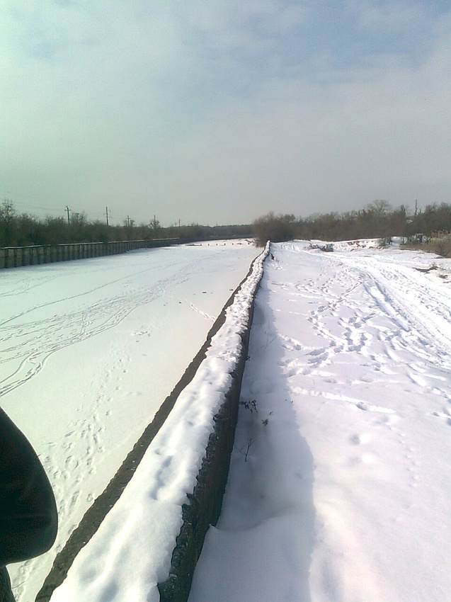 Река Терек Зимой город Кизляр