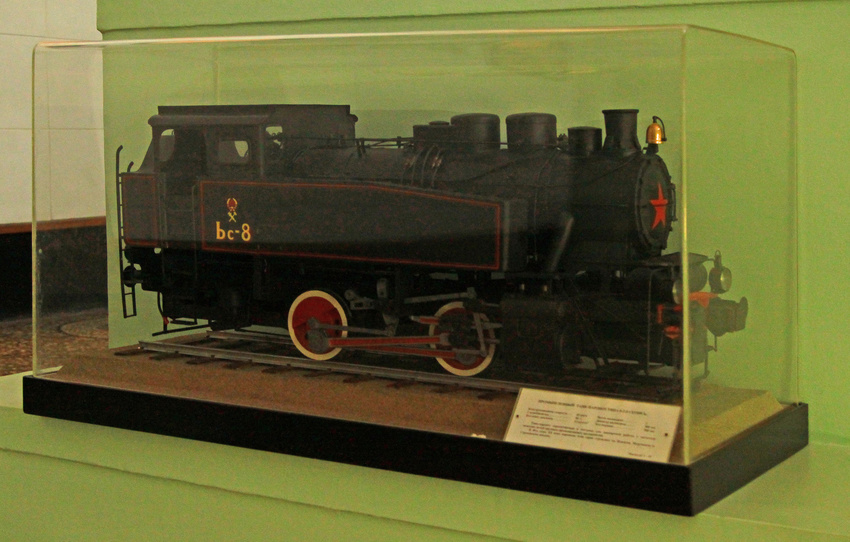 Макет паровоза в музее железнодорожного транспорта