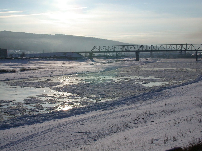 Старый мост через реку Ай,с.Месягутово 1956 год