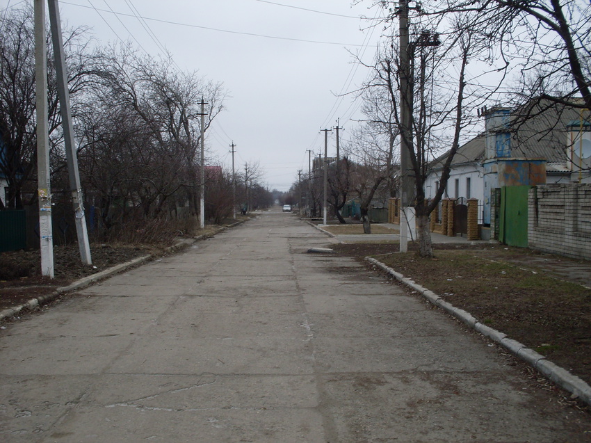 Синельниково .Улица Шевченко.Вид на запад.Февраль 2016.