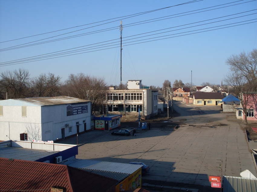 Синельниково.Вид на север с переходного моста на жд станции Синельниково-2. 20.02.2016
