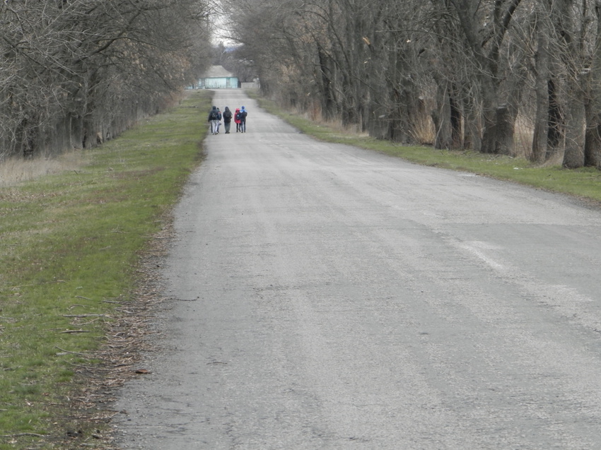 Дорога в село.Вид на северо-восток от трассы М21 Кишинёв-Волгоград.
