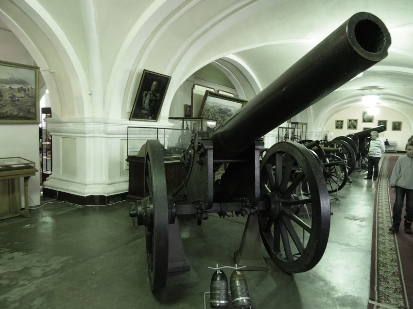 Музей артиллерии, инженерных войск и войск связи. Зал истории артиллерии с середины 19 века до 1917 года.